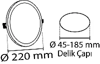 Noas YL12-3600 36W 6500K Beyaz Işık Ayarlanabilir Sıva Altı Slim Led Panel - 2