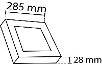 Noas YL15-2400-S 24W 6500K Beyaz Işık Siyah Kasa Sıva Üstü Kare Led Panel - 2
