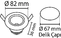 Noas YL28-0501 5W 3200K Gün Işığı Mercan Beyaz Kasa Sıva Altı Led Spot - 3