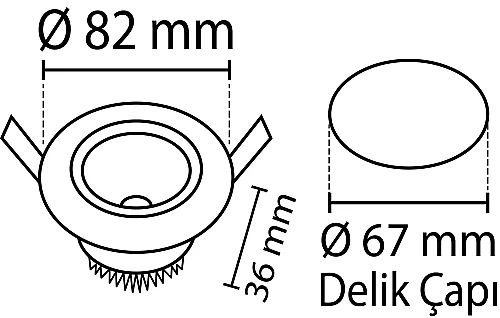Noas YL28-0503 5W 3200K Gün Işığı Mercan Krom Kasa Sıva Altı Led Spot - 3