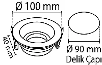 Noas YL60-1660 Amazon Siyah Yuvarlak Dekoratif Boş Kasa - 2