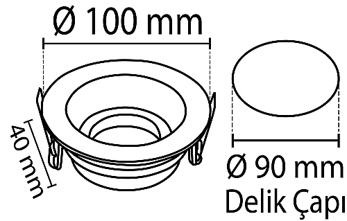 Noas YL60-1661 Amazon Beyaz-Siyah Yuvarlak Dekoratif Boş Kasa - 2