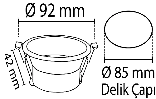 Noas YL60-1910 Nil Siyah Yuvarlak Dekoratif Boş Kasa - 2