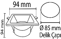 Noas YL60-2010 Nil Siyah Kare Dekoratif Boş Kasa - 2