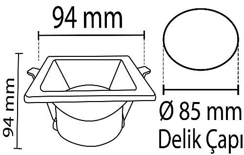 Noas YL60-2010 Nil Siyah Kare Dekoratif Boş Kasa - 2