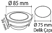 Noas YL60-2111 Ren Beyaz Yuvarlak Dekoratif Boş Kasa - 2