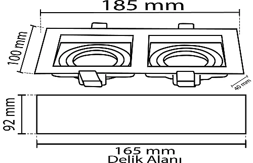 Noas YL60-2361 Amazon Beyaz-Siyah Kare 2'li Dekoratif Boş Kasa - 2