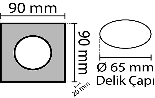 Noas YL65-1630 Hades Kare Dekoraitf Cam Boş Kasa - 2