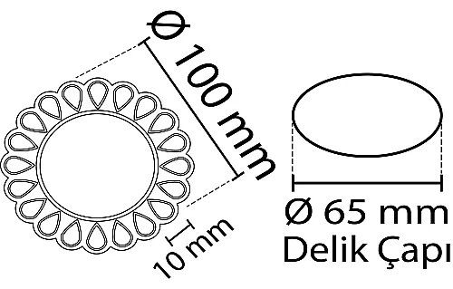 Noas YL65-1667 Geras 3W 4000K Natural Beyaz Led Çerçeveli Dekoratif Kristal Cam Boş Kasa - 3
