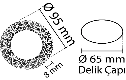 Noas YL65-1677 Hektor 3W 4000K Natural Beyaz Led Çerçeveli Dekoratif Kristal Cam Boş Kasa - 2