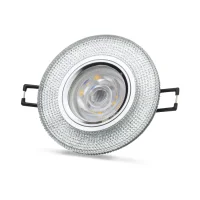 Noas YL65-1707 Lita 3W 4000K Natural Beyaz Led Çerçeveli Dekoratif Kristal Cam Boş Kasa - 1