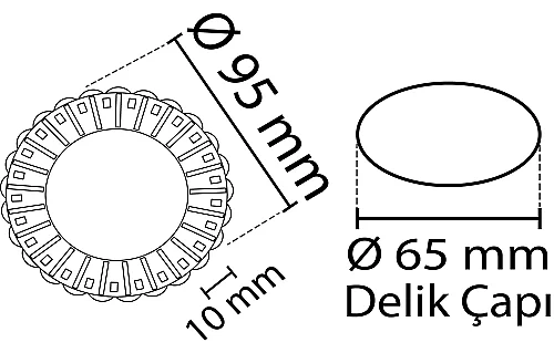 Noas YL65-1727 Troya 3W 4000K Natural Beyaz Led Çerçeveli Dekoratif Kristal Cam Boş Kasa - 3