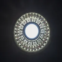 Noas YL65-1757 Flora 3W Mavi+4000K Natural Beyaz Led Çerçeveli Dekoratif Kristal Cam Boş Kasa - NOAS (1)