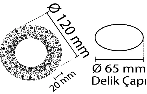 Noas YL65-1777 Athena 3W 4000K Natural Beyaz Led Çerçeveli Dekoratif Kristal Cam Boş Kasa - 2