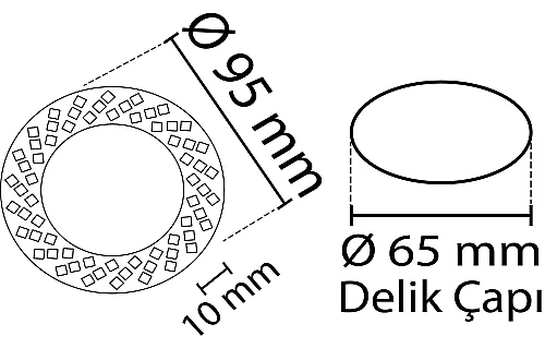 Noas YL65-1787 Adonis 3W 4000K Natural Beyaz Led Çerçeveli Dekoratif Kristal Cam Boş Kasa - 3
