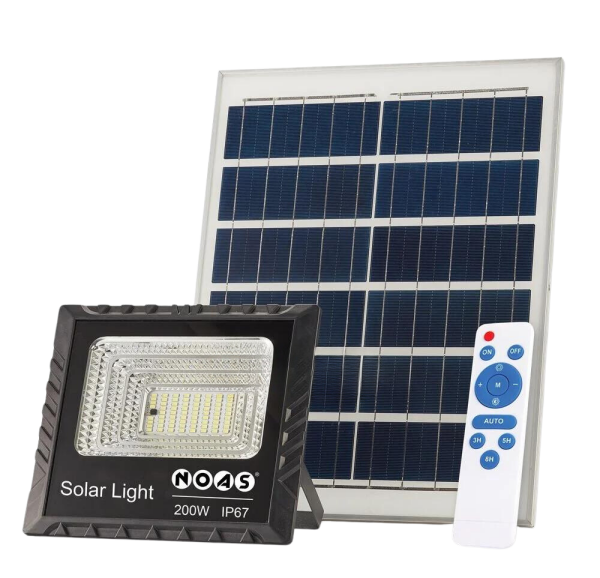 Noas YL71-0201-S 200W 6500K Beyaz Işık Solar Projektör 16000 Lümen IP67 6-8 Saat Çalışma Süresi - 1