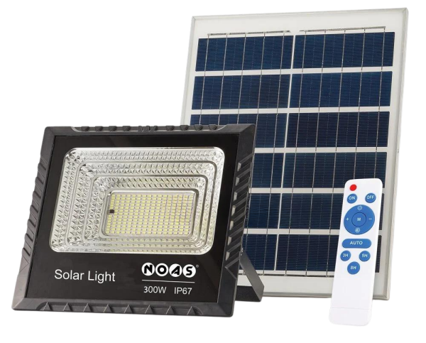 Noas YL71-0301-S 300W 6500K Beyaz Işık Solar Projektör 24000 Lümen IP67 6-8 Saat Çalışma Süresi - 1