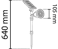 Noas YL74-1505-S 15W Yeşil Işık Solar Bahçe Armatürü IP65 5 Saat Çalışma Süresi - 2