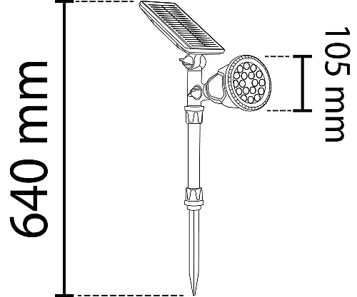 Noas YL74-1506-S 15W Amber Rengi Solar Bahçe Armatürü IP65 5 Saat Çalışma Süresi - 2