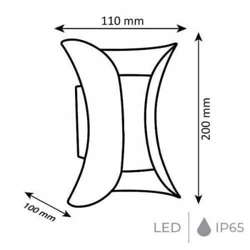 Noas YL83-1002 10W 3200K Gün Işığı Troya Dekoratif Aplik 900 Lümen IP65 - 3