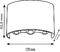 Noas YL83-1012 6W 3200K Gün Işığı Efes 3+3 Dekoratif Aplik 540 Lümen IP65 - 4