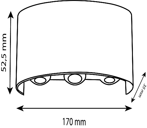 Noas YL83-1012 6W 3200K Gün Işığı Efes 3+3 Dekoratif Aplik 540 Lümen IP65 - 4