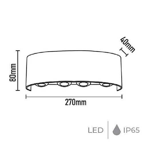 Noas YL83-1062 8W 3200K Gün Işığı Efes 4+4 Dekoratif Aplik 720 Lümen IP65 - 3