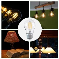 Noas YL92-4112 6W 3000K Amber Renk A60 Rustik Ampul Şeffaf Cam E27 Duylu 680 Lümen - 3