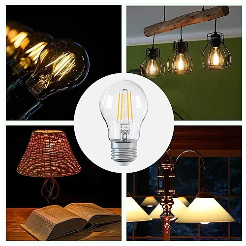 Noas YL92-4112 6W 3000K Amber Renk A60 Rustik Ampul Şeffaf Cam E27 Duylu 680 Lümen - 3