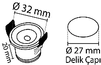 Noas YL94-1151 2W 6500K Beyaz Işık Beyaz Kasa Yıldız Spot - 2