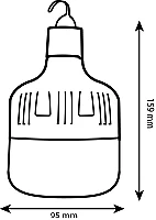 Noas YL95-3101 30W 6500K Beyaz Işık Şarjlı Led Torch Ampul E27 Duylu 2400 Lümen 4-5 Saat Çalışma Süresi - 4
