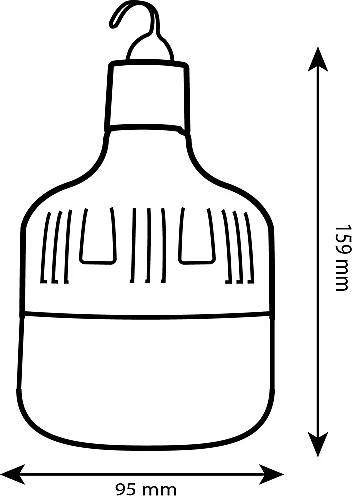 Noas YL95-3101 30W 6500K Beyaz Işık Şarjlı Led Torch Ampul E27 Duylu 2400 Lümen 4-5 Saat Çalışma Süresi - 4