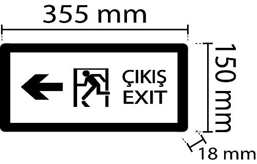 Noas YLX-1003 3W Sağ-Sol Çift Yönlü Led'li Acil Çıkış Armatürü 2 Saat Aydınlatma Süresi - 3