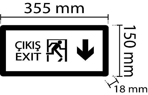 Noas YLX-2003 3W Aşağı Çift Yönlü Led'li Acil Çıkış Armatürü 2 Saat Aydınlatma Süresi - 3