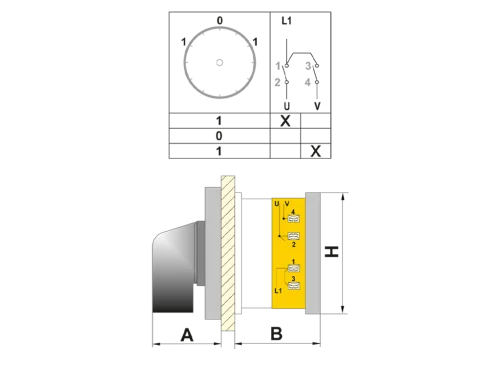 OPAŞ 104 TR40 - 1X40A 66X66 1 Faz (Monofaze) Enversör Yard. Sargılı Şalter / Sağ - Sol - 2