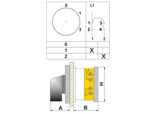 OPAŞ 112 TR40 - 1X40A 66X66 1 Faz (Monofaze) 2 Kademeli Şalter / 0'Lı - 2