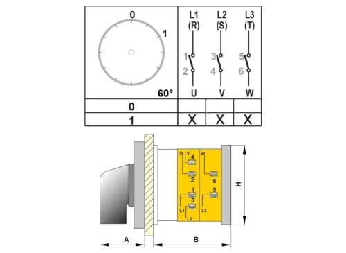 OPAŞ 301 063 - 3X63A 90X90 3 Faz ( Trifaze) Açma Kapama Şalteri - 2