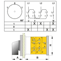 OPAŞ 304 115 - 3X115A 90X90 3 Faz (Trifaze) Enversör Şalter / Sağ - Sol - OPAŞ (1)