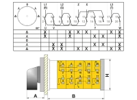 OPAŞ 334 025 - 3X25A 66X66 3 Faz Yıldız Üçgen Şalteri / Enversör (Δ - Y - 0 - Y - Δ) - OPAŞ (1)
