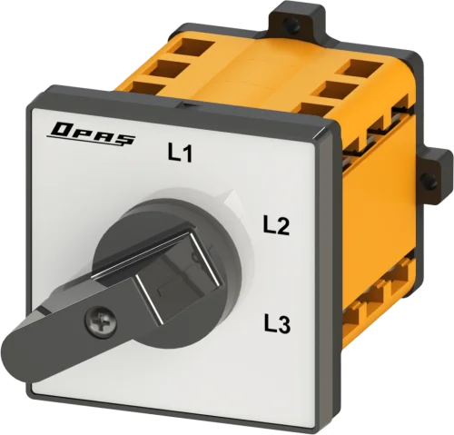 OPAŞ 3A1 016 - 3X16A 66X66 3 Faz 0'Sız (L1-L2-L3) Ampermetre Komütatörü - 1