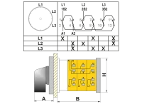 OPAŞ 3A1 M25 - 3X25A 49X49 3 Faz 0'Sız (L1-L2-L3) Ampermetre Komütatörü - OPAŞ (1)