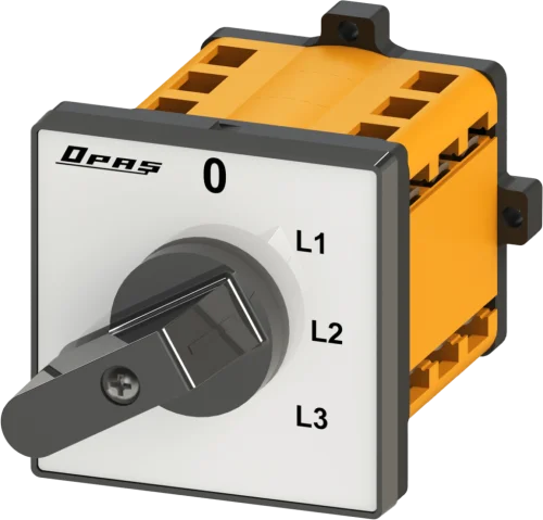 OPAŞ 3A2 016 - 3X16A 66X66 3 Faz 0'Lı (0-L1-L2-L3) Ampermetre Komütatörü - 1