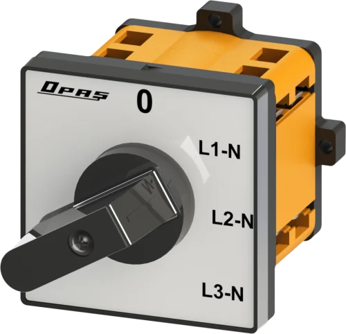 OPAŞ 3V2 010 - 3X10A 49X49 3 Faz 3 Poz (0-Ln) Voltmetre Komütatörü - 1