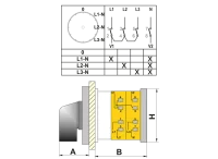 OPAŞ 3V2 020 - 3X20A 66X66 3 Faz 3 Poz (0-Ln) Voltmetre Komütatörü - OPAŞ (1)