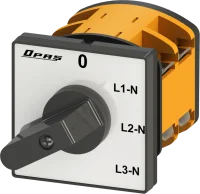 OPAŞ 3V2 M25 - 3X25A 49X49 3 Faz 3 Poz (0-Ln) Voltmetre Komütatörü - 1