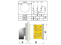 OPAŞ 3V3 M16 - 3X16A 49X49 3 Faz 3 Poz 0'Sız (Ll-Ll) Voltmetre Komütatörü - OPAŞ (1)