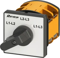 OPAŞ 3V3 M20 - 3X20A 49X49 3 Faz 3 Poz 0'Sız (Ll-Ll) Voltmetre Komütatörü - 1