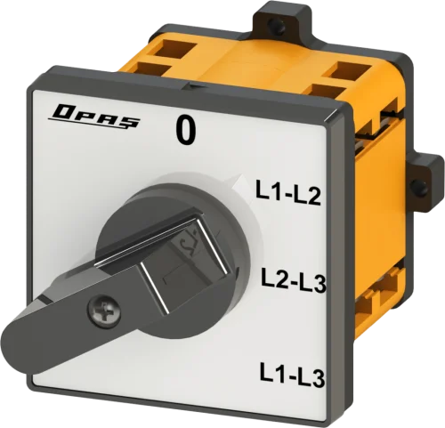 OPAŞ 3V4 020 - 3X20A 66X66 3 Faz 3 Poz 0'Lı (0-Ll) Voltmetre Komütatörü - 1