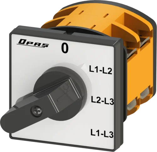 OPAŞ 3V4 M25 - 3X25A 49X49 3 Faz 3 Poz 0'Lı (0-Ll) Voltmetre Komütatörü - 1