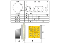 OPAŞ 3V5 010 - 3X10A 49X49 3 Faz 4 Poz (Ln-Ll) Voltmetre Komütatörü - OPAŞ (1)